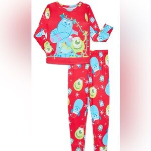 BRAND NEW Monsters Inc Toddler Mike and Sulley Snug Fit Top&Pants Pajama Set 4T